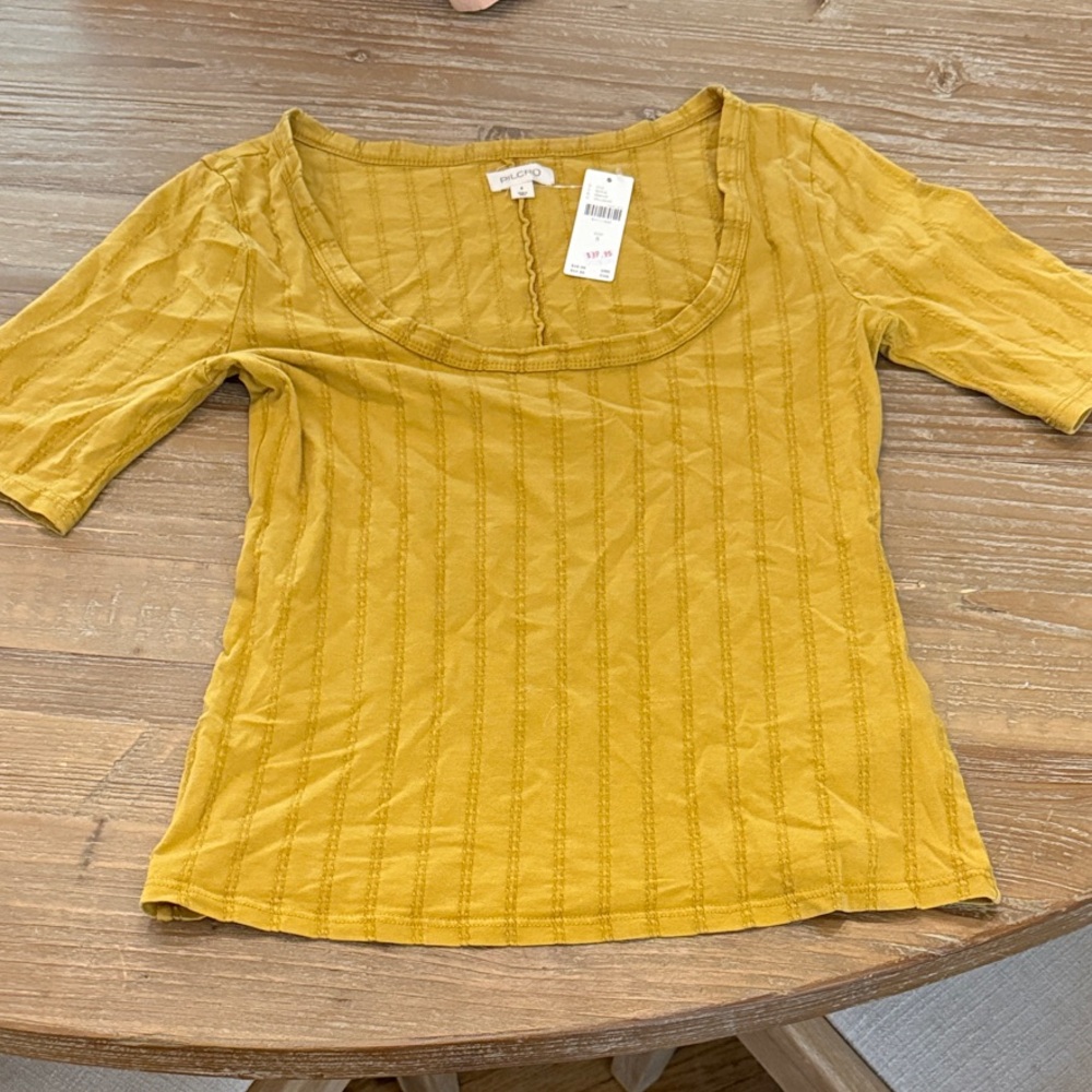 Anthropologie Pilcro Top in Mustard